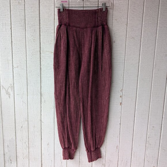 High Waisted Double Gauze Boho Harem Pants - Picture 2 of 5